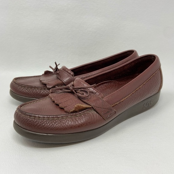 SAS Brown Tassel Kiltie Moc Toe Loafers - Picture 1 of 14